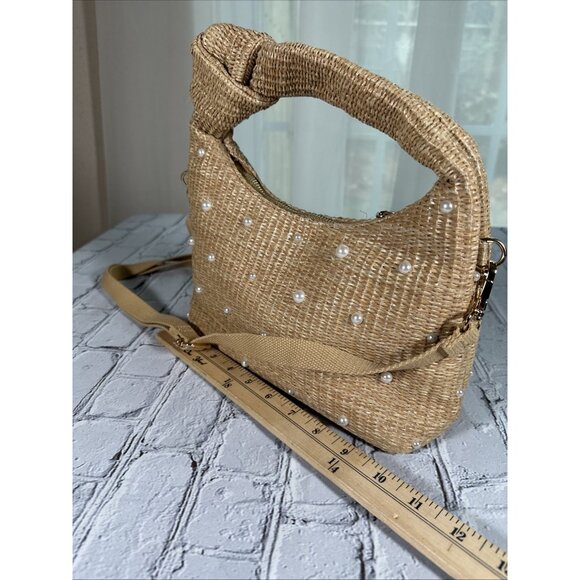 Crown Vintage Raffia Basket Seasonal Knit Hobo Bag NWOT - Picture 14 of 14